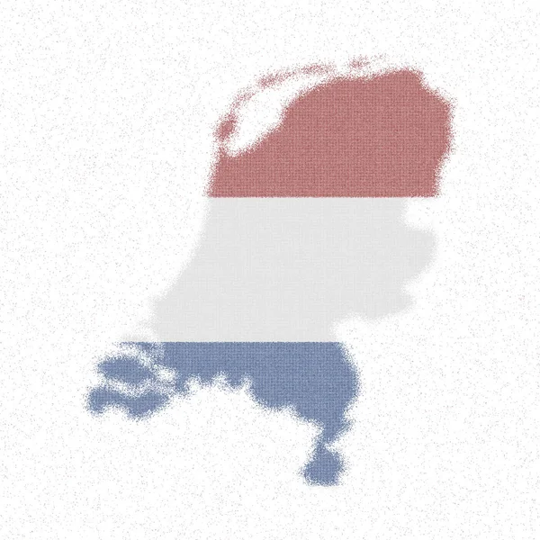 Kaart van Nederland Mozaïekstijl kaart met vlag van Nederland Verleidelijke vectorillustratie — Stockvector