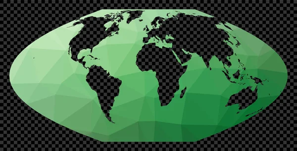 Transparente digitale Weltkarte mt flache parabolische Projektion polygonale Karte der Welt auf — Stockvektor