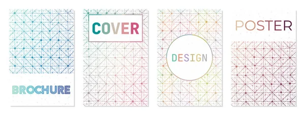 Set med geometriska överdrag Kan användas som omslag banner flygblad affisch visitkort broschyr — Stock vektor