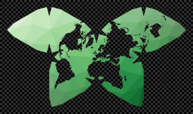 Polyester dünya haritası Polyhedral Sucu Projeksiyonu Şeffaf dünya haritası