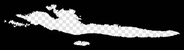 Трафарет Хвара Далматинские острова Простая и минимальная прозрачная карта Хвара Далматина — стоковый вектор