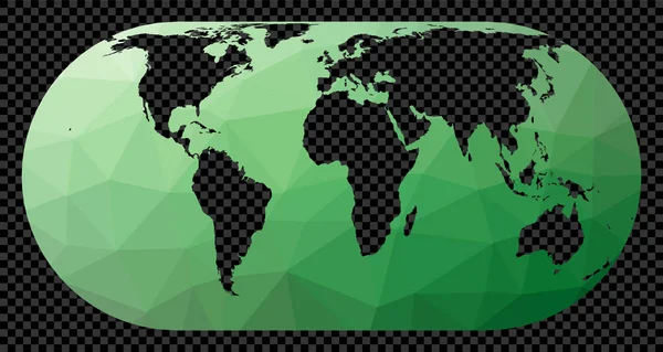 Карта мира Проекция Экерт 4 Полигональная карта мира на прозрачном фоне Трафарет — стоковый вектор