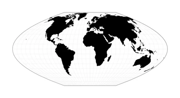 Карта мировой иллюстрации McBrydeThomas flatpolar parabolic pseudocylindrical equalarea — стоковый вектор
