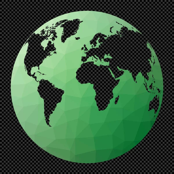 Carte du monde géométrique projection Gilbert Carte polygonale du monde sur fond transparent — Image vectorielle