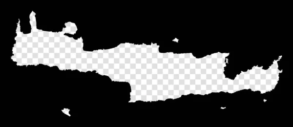 Stencil map of Crete Просте і мінімальне прозоре відображення кретського чорного прямокутника з вирізьбленою формою — стоковий вектор