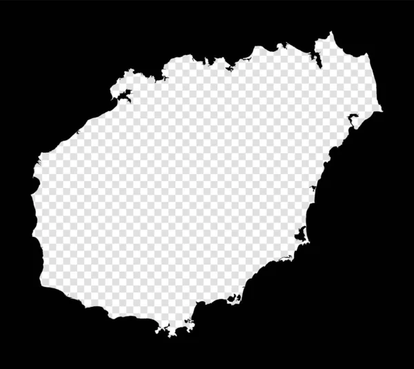 Трафаретная карта Хайнаня Простая и минимальная прозрачная карта Хайнаня Черный прямоугольник с вырезанной формой — стоковый вектор