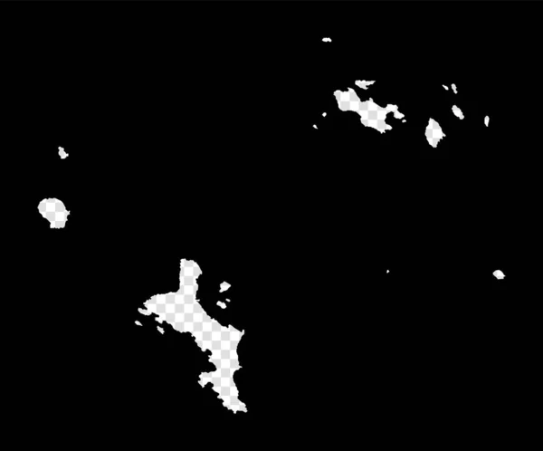 Mapa de Estêncil de Seychelles Mapa transparente simples e mínimo de Seychelles retângulo preto com — Vetor de Stock