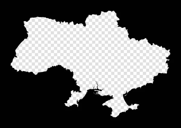 Stencil map of Ukraine Simple and minimal transparent map of Ukraine Black rectangle with cut — Stock Vector