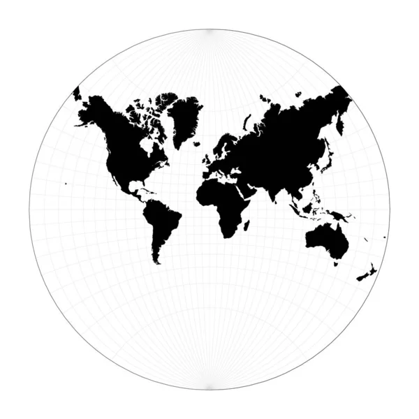 Mapa del mundo ilustración Lagrange conformal projection Plan mapa geográfico mundial con — Vector de stock