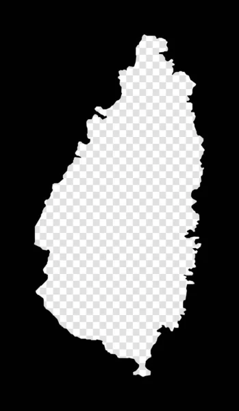 세인트 루시아의 스텐실 지도 세인트 루시아검은 사각형의 간단하고 최소의 투명 한 지도와 — 스톡 벡터