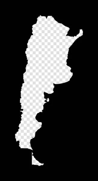 Schablone Karte von Argentinien einfache und minimal transparente Karte von Argentinien schwarzes Rechteck mit Schnitt — Stockvektor