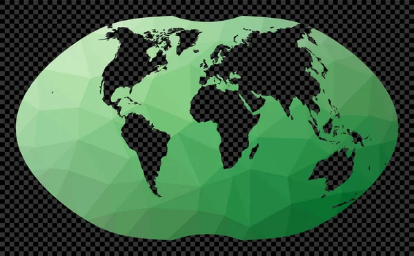 Carte Polygonale Monde Sur Fond Transparent Projection Ginzburg Carte Polygonale — Image vectorielle