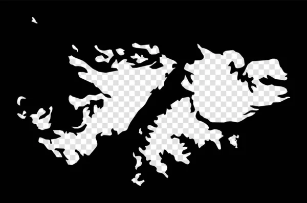 Трафарет Карты Фолклендских Островов Простая Минимальная Прозрачная Карта Фолклендских Островов — стоковый вектор