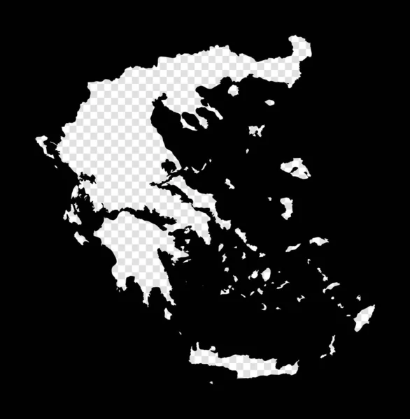 Stencil Map Greece Проста Мінімальна Прозора Карта Греції Чорний Прямокутник — стоковий вектор