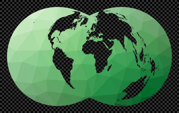 Polygonal Map World Transparent Background Rectangular Polyconic Projection Polygonal Map — ストックベクタ