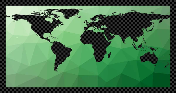 Transparent Digital World Map Equirectangular Projection Polygonal Map World Transparent — Stock Vector