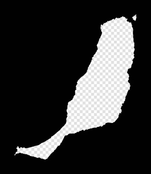 Stencil Map Fuerteventura Simple Minimal Transparent Map Fuerteventura Black Rectangle — Stock Vector