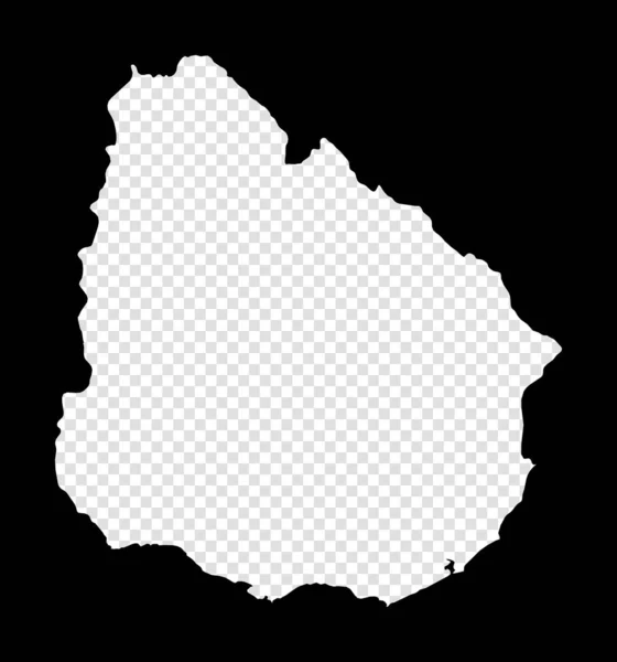 Mapa Urugwaju Prosta Minimalna Przejrzysta Mapa Urugwaju Czarny Prostokąt Wyciętym — Wektor stockowy