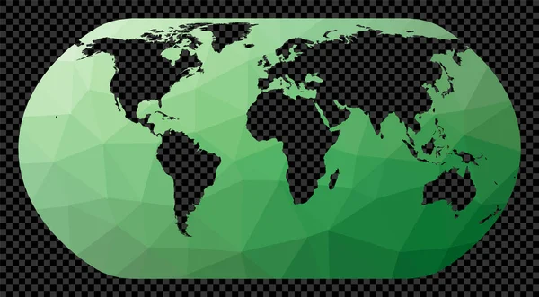 Карта мира Естественная Земля 1 Проекция Полигональная карта мира на прозрачном фоне Трафарет — стоковый вектор