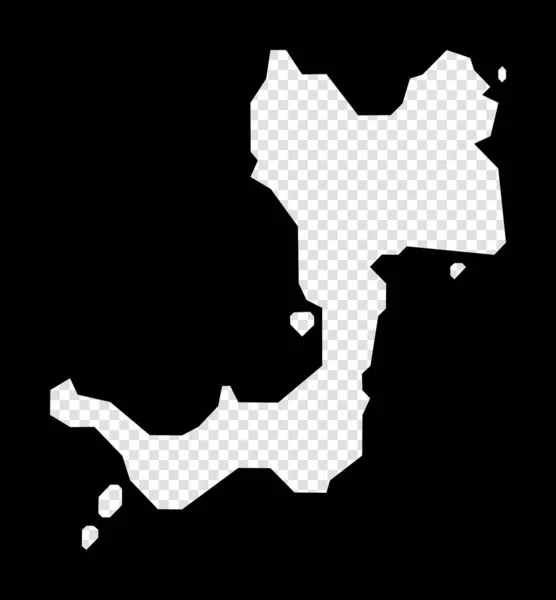 カヌアンのステンシル地図カヌアンのシンプルかつ最小限の透明地図カットと黒の長方形 — ストックベクタ