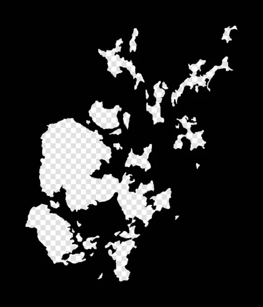 Stencil map of Orkney Islands Simple and minimal transparent map of Orkney Islands Black rectangle — 图库矢量图片