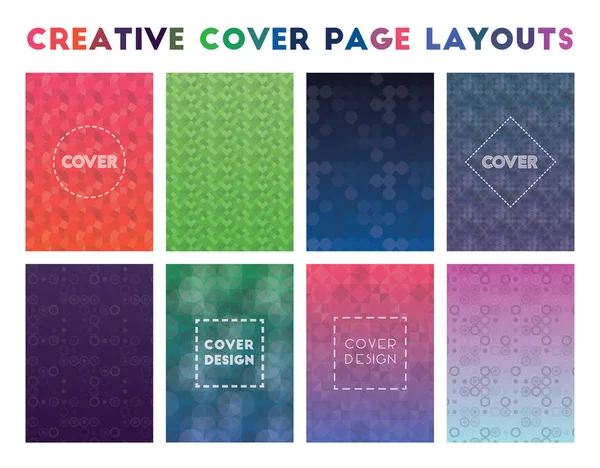 Creative Cover Page Layouts Padrões geométricos admiráveis Fundo original Ilustração vetorial —  Vetores de Stock