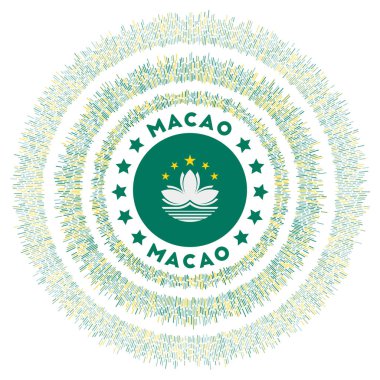 Macao symbol Radiant country flag with colorful rays Shiny sunburst with Macao flag Trendy vector