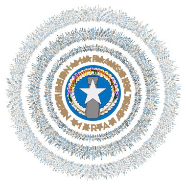 Northern Mariana Islands symbol Radiant country flag with colorful rays Shiny sunburst with