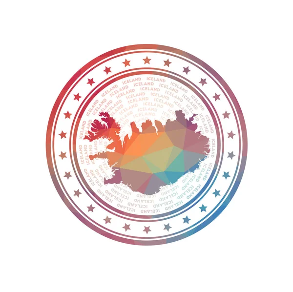 Плоская низкопольная марка исландского полигонального исландского знака "Trendy vector logo of the country" — стоковый вектор
