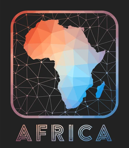 África Mapa Diseño Vector Bajo Poli Mapa Del Continente Icono — Vector de stock