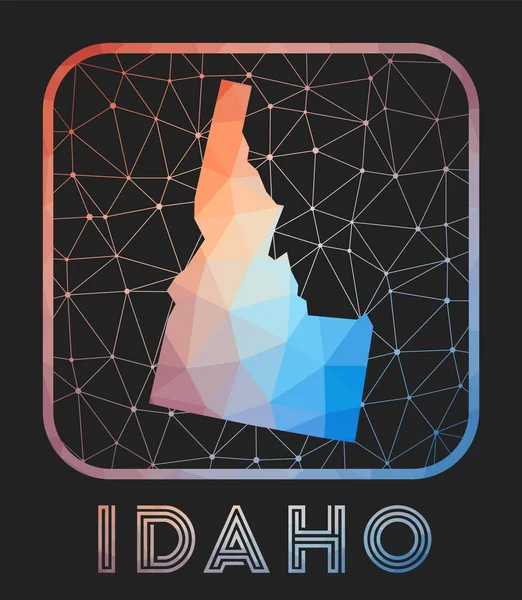 Дизайн Карты Idaho Векторная Низкопольная Карта Состояния Сша Икона Айдахо Лицензионные Стоковые Векторы
