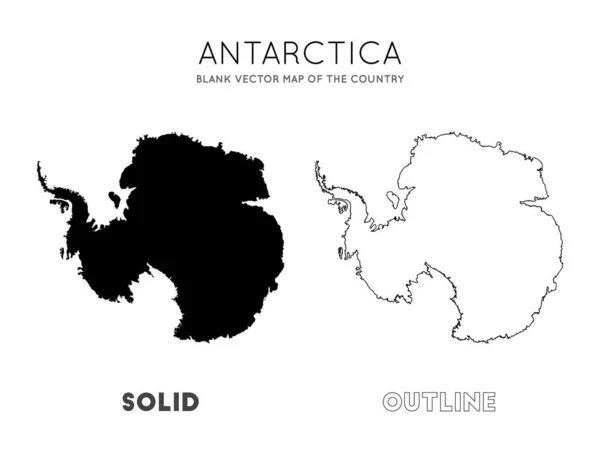 Mapa Antártico Mapa Vectorial Blanco Del País Fronteras Antártida Para Vector de stock