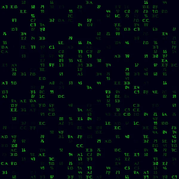 Випадкові символи візерунок Зелені розріджені шістнадцяткові пари безшовний візерунок Модний фон Стильний — стоковий вектор