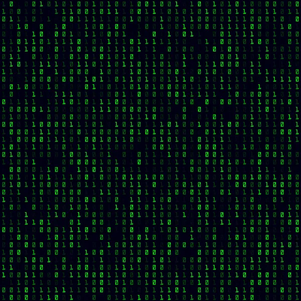 Tech mönster Grön fyllda binära sömlösa mönster Strålande bakgrund Snygg vektor illustration — Stock vektor