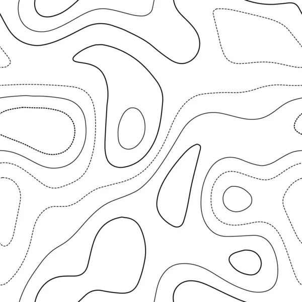 Terrain топографія Чарівна карта топографії Чорно-білий безшовний дизайн дивовижний кахельний — стоковий вектор