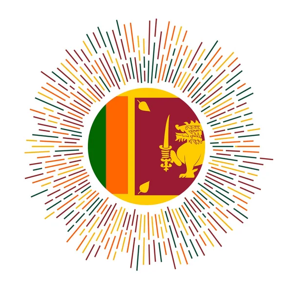 Sri Lanka Firmar Bandera Del País Con Rayos Colores Estallido — Vector de stock