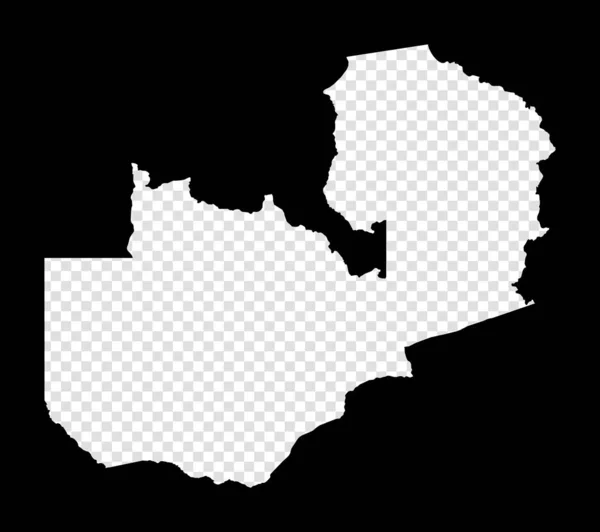Sjabloon Kaart Van Zambia Eenvoudige Minimale Transparante Kaart Van Zambia — Stockvector