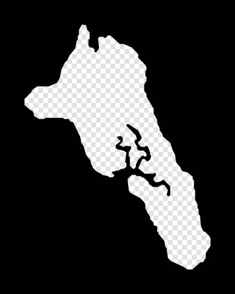 ハヴェロック島のステンシルマップ ハヴェロック島のシンプルで最小限の透明マップ 島のカットされた形をした黒い長方形 チャーミングベクトルイラスト — ストックベクタ