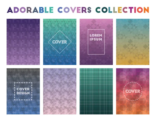 Bezaubernde Covers Collection Aktuelle Geometrische Muster Günstiger Hintergrund Vektorillustration — Stockvektor