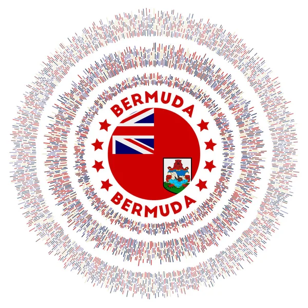 Símbolo Das Bermudas Bandeira País Radiante Com Raios Coloridos Brilhante — Vetor de Stock