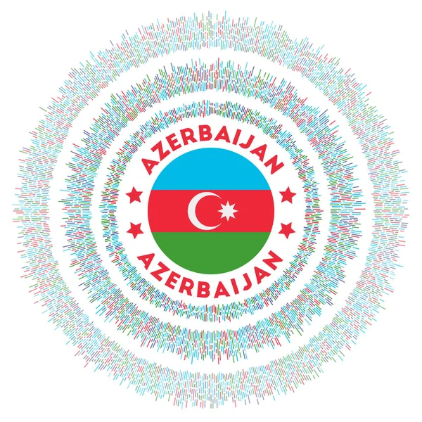 아제르바이잔의 다채로운 광선을 빛나는 아제르바이잔 국기와 빛나는 일광욕 Neat 일러스트 — 스톡 벡터