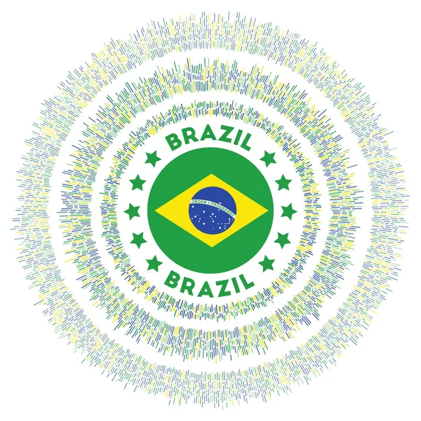 Brasilian Symboli Säteilevä Maa Lippu Värikkäitä Säteitä Loistava Auringonpurkaus Brasilian — vektorikuva