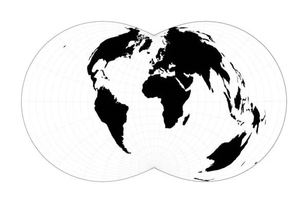 Streszczenie Mapy Świata Prostokątny 28War Office Projekcji Polikonicznej Zaplanuj Światową — Wektor stockowy