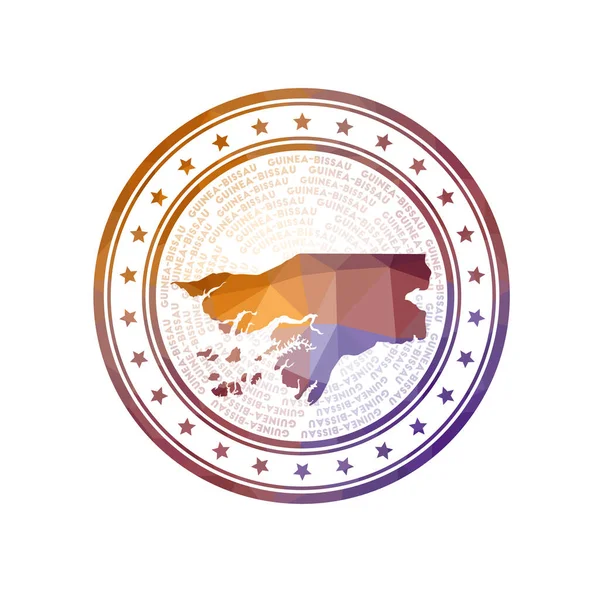 Timbre Plat Poly Guinée Bissau Badge Polygonal Guinée Bissau Logo — Image vectorielle