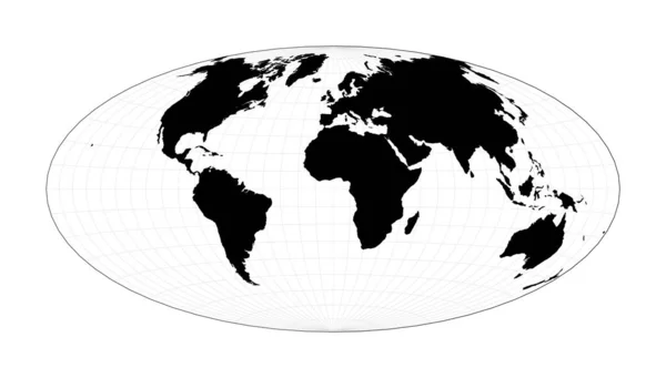Карта Чёрного Мира Белом Фоне Проекция Молотка План Географической Карты Векторная Графика