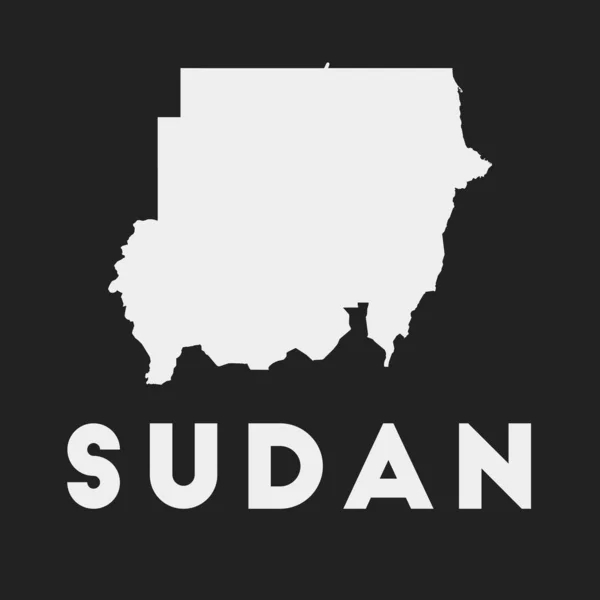 Sudan Ikonu Karanlık Arka Plandaki Ülke Haritası Şık Sudan Haritası — Stok Vektör