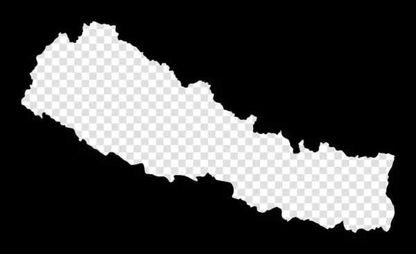 Nepal Stencil Haritası Nepal Basit Minimum Saydam Haritası Kırsal Kesim — Stok Vektör
