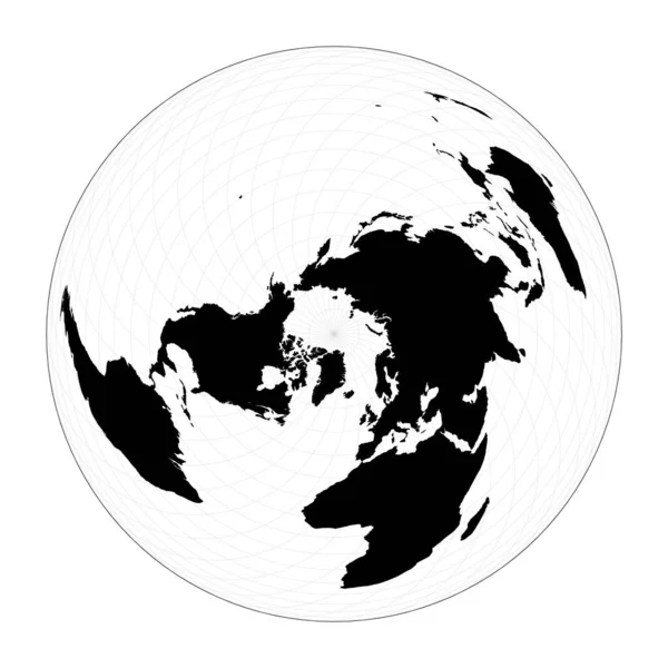 Weltkarte Mit Längengradlinien Wiechel Planen Sie Eine Geografische Weltkarte Mit — Stockvektor