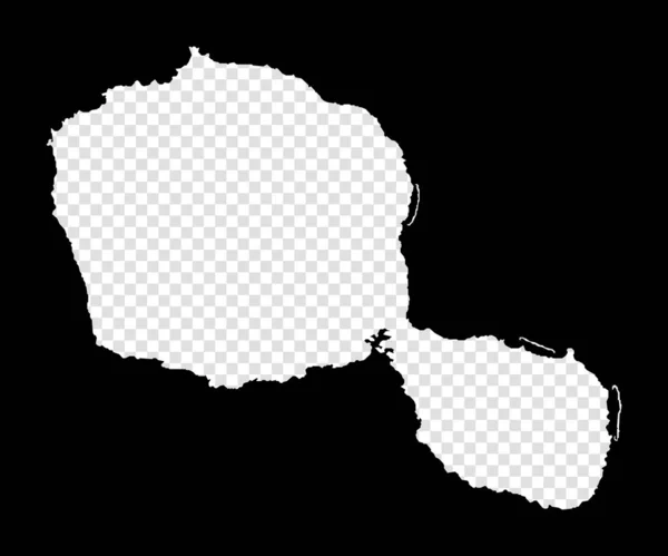 Plano Tahití Mapa Simple Mínimo Transparente Tahití Rectángulo Negro Con — Vector de stock