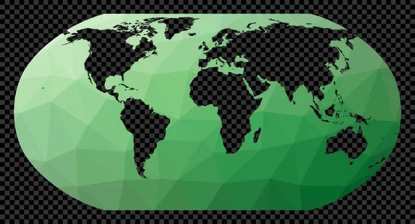 Transparente Digitale Weltkarte Robinson Projektion Polygonale Weltkarte Auf Transparentem Hintergrund — Stockvektor